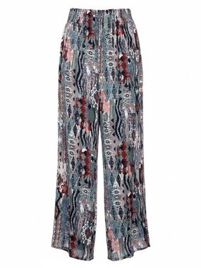 La Miel Flowy‎ Pattern Pants elastic waist palazzo boho high waist multi color